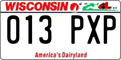 WI license plate 013PXP