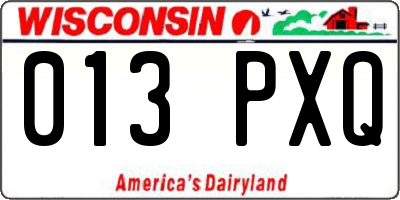 WI license plate 013PXQ