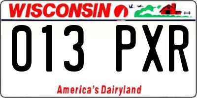 WI license plate 013PXR