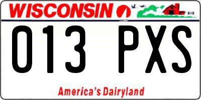 WI license plate 013PXS