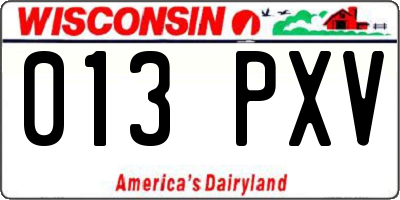 WI license plate 013PXV