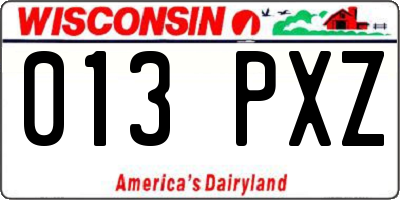 WI license plate 013PXZ
