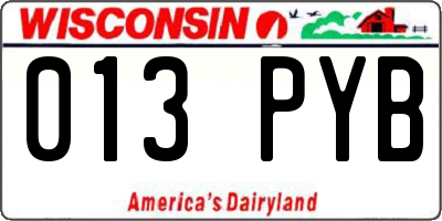 WI license plate 013PYB