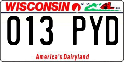 WI license plate 013PYD