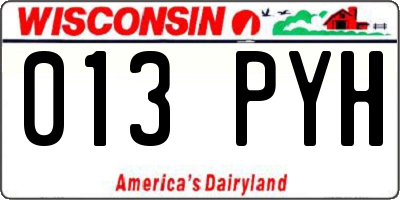 WI license plate 013PYH