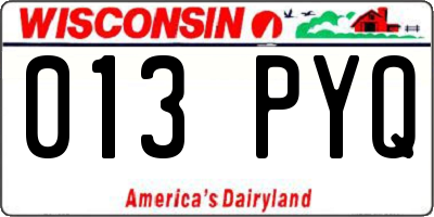 WI license plate 013PYQ
