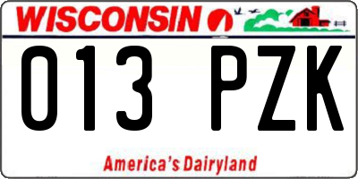 WI license plate 013PZK