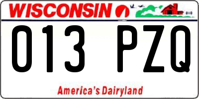 WI license plate 013PZQ
