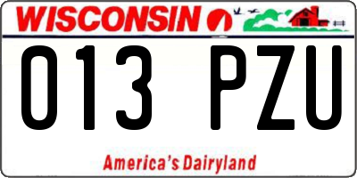 WI license plate 013PZU