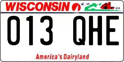 WI license plate 013QHE