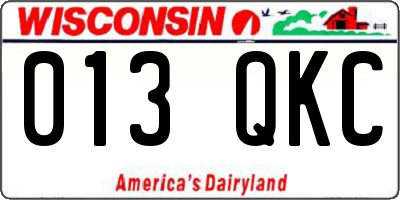 WI license plate 013QKC