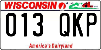 WI license plate 013QKP