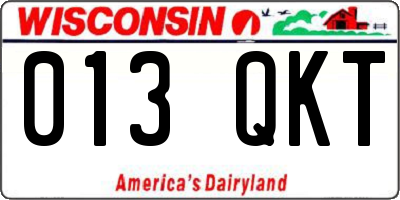 WI license plate 013QKT