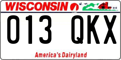WI license plate 013QKX