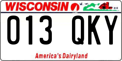 WI license plate 013QKY