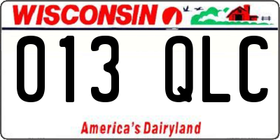 WI license plate 013QLC