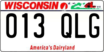 WI license plate 013QLG