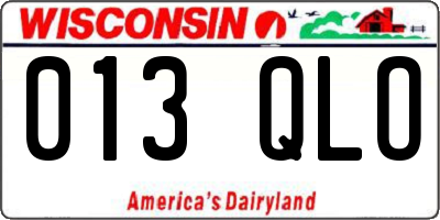 WI license plate 013QLO
