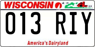 WI license plate 013RIY