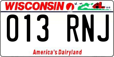 WI license plate 013RNJ