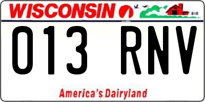 WI license plate 013RNV