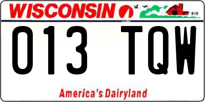 WI license plate 013TQW