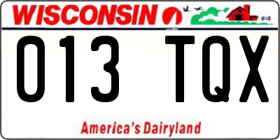 WI license plate 013TQX