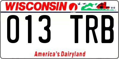 WI license plate 013TRB
