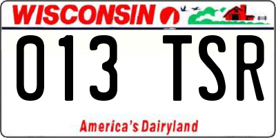 WI license plate 013TSR