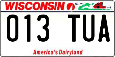 WI license plate 013TUA