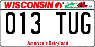 WI license plate 013TUG