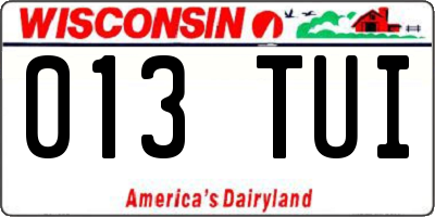 WI license plate 013TUI