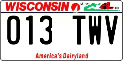 WI license plate 013TWV