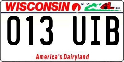WI license plate 013UIB