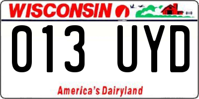 WI license plate 013UYD