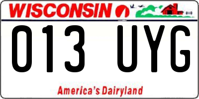 WI license plate 013UYG