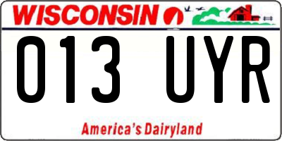 WI license plate 013UYR