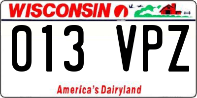 WI license plate 013VPZ