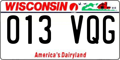 WI license plate 013VQG