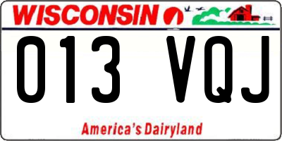 WI license plate 013VQJ
