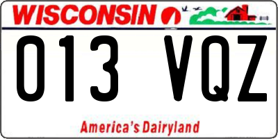 WI license plate 013VQZ