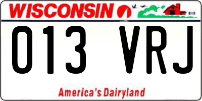 WI license plate 013VRJ