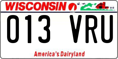 WI license plate 013VRU