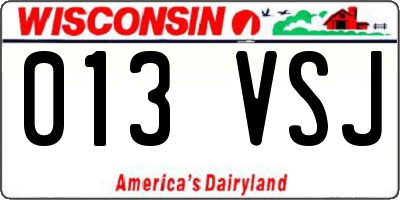 WI license plate 013VSJ
