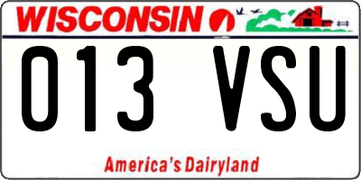 WI license plate 013VSU