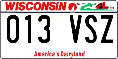 WI license plate 013VSZ
