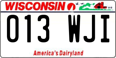 WI license plate 013WJI