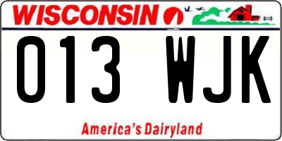 WI license plate 013WJK