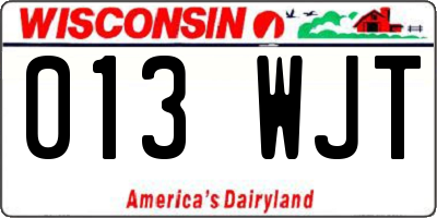 WI license plate 013WJT