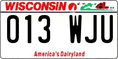 WI license plate 013WJU